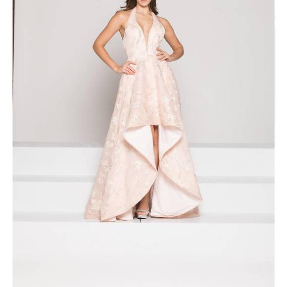NEW COLORS DRESS embroidered honeycomb mesh dress in blush - Picture 1 of 3